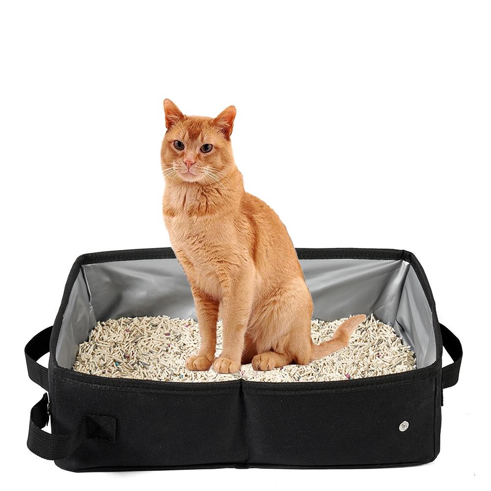 Tragbare wasserdichte Katzentoilette: Faltbare Reise- und Outdoor-Katzenklo-Tasche