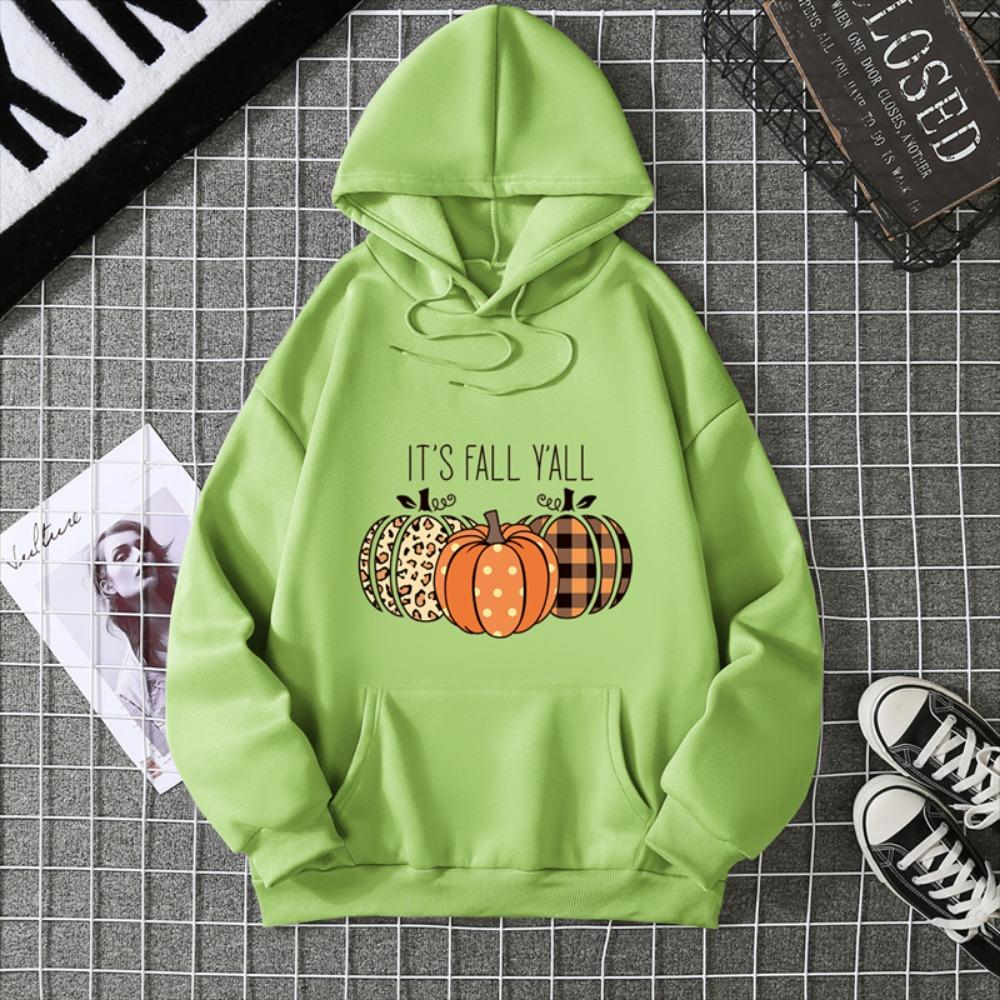 2025 Thanksgiving Pumpkin Graphics Women’s Black Gray Hoodies Soft Cotton Loose For Comfortable Fall/Winter Halloween Relaxation