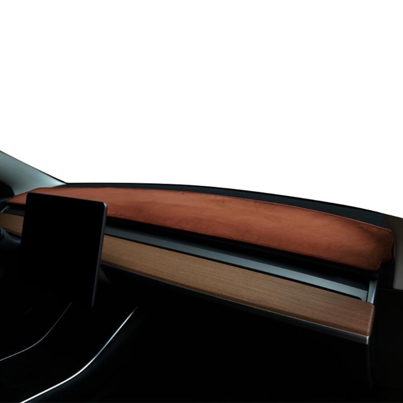 High-performance Dashboard Cover Mat Cover Dash Mat Dashboard Decorative Interior Compatible- with  Black/Brown