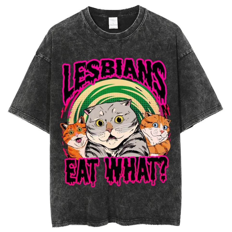 Fashion We Are All Die Y2K Men Women Unisex Harajuku Washed T-Shirt Streetwear Retro Cotton T Shirts Tees