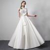 French Light Wedding Dress Certificate Registration Dress Small White Dress Satin Door Dress Korean Temperament Small Bride Engagement