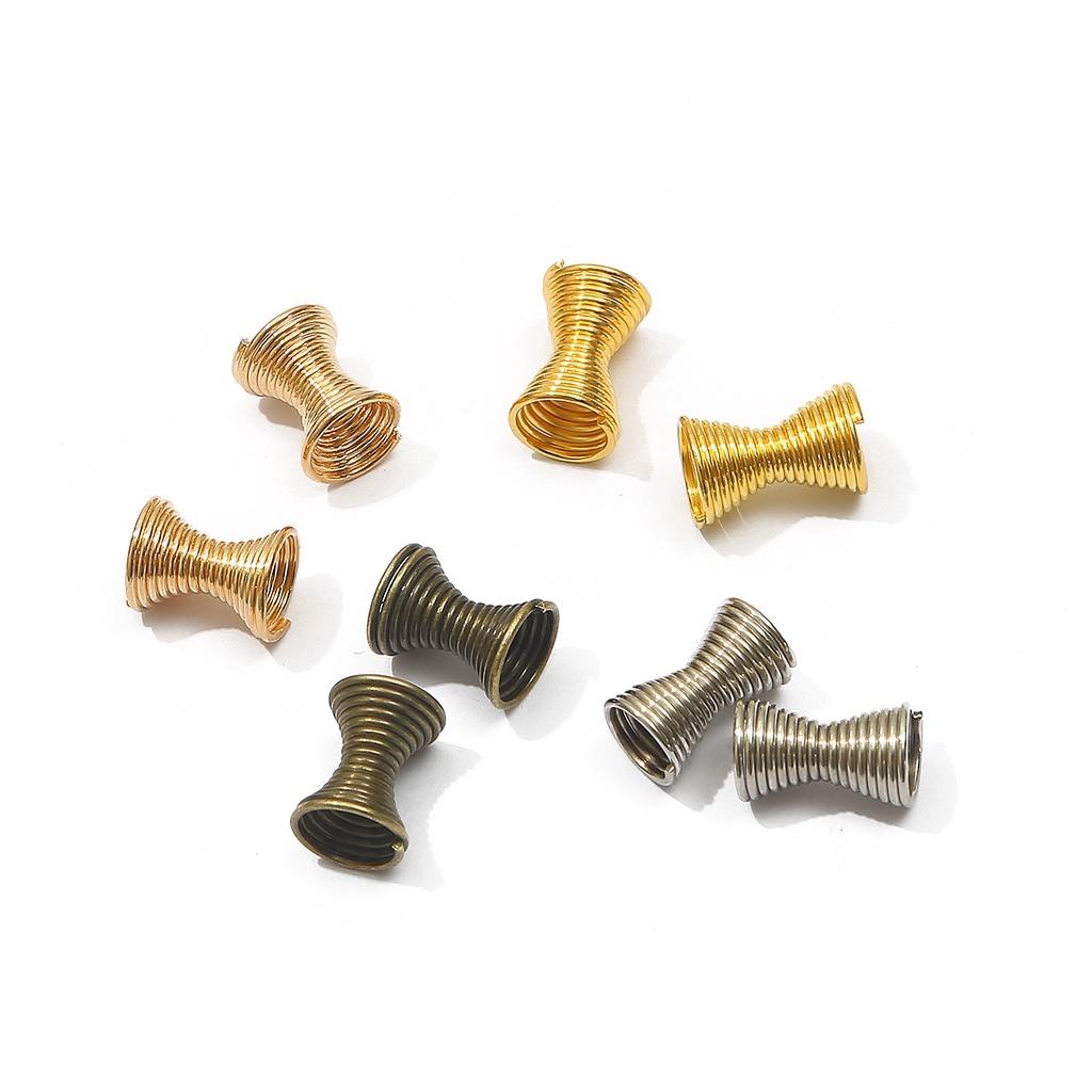 30pcs Metal Spring Funnel Shape Spacer Beads Caps Beading DIY Findings End Caps Bead Stoppers For Jewelry Makings Accessories