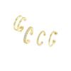 4Pcs/Set Fashion Gold Color Crystal Clip Earrings for Women Minimalist Metal C-shaped Fake Piercing Ear Cuff Ear Jewelry