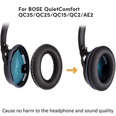 Soft Ear Pads E Protein Replacement Ear Cushions for QC35 QC15 QC25 Headphones Earmuff Earcups Easy-to-Wear