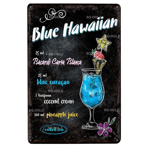 [SQ-DGLZ] Mojito Metal Sign Vintage Metal Plaque Plates Decor For Pub Bar Home Wall Decor Tin Signs Cocktail Poster Gift