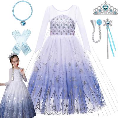 KALAOK Disney Princess Halloween Disney Princess Transformation 140cm Kids' Dress, Cosplay, Costume, White,