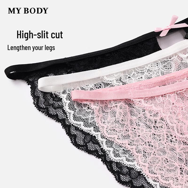 mybody Low-Rise Lace High-Cut Thong Underwear
