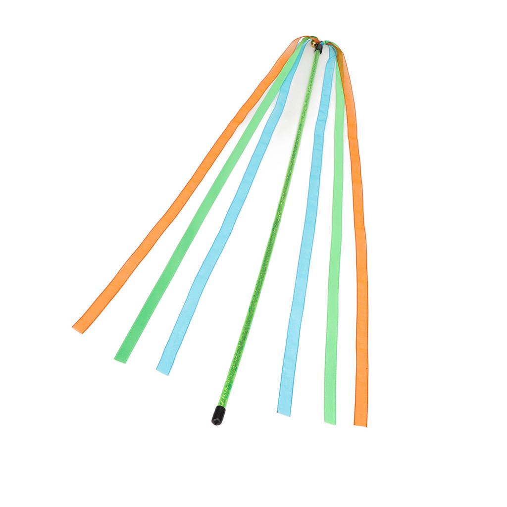 Cat Wand Toy Interactive Soft Colorful Strings Boredom Relief Kitten Teaser Stick for Indoor