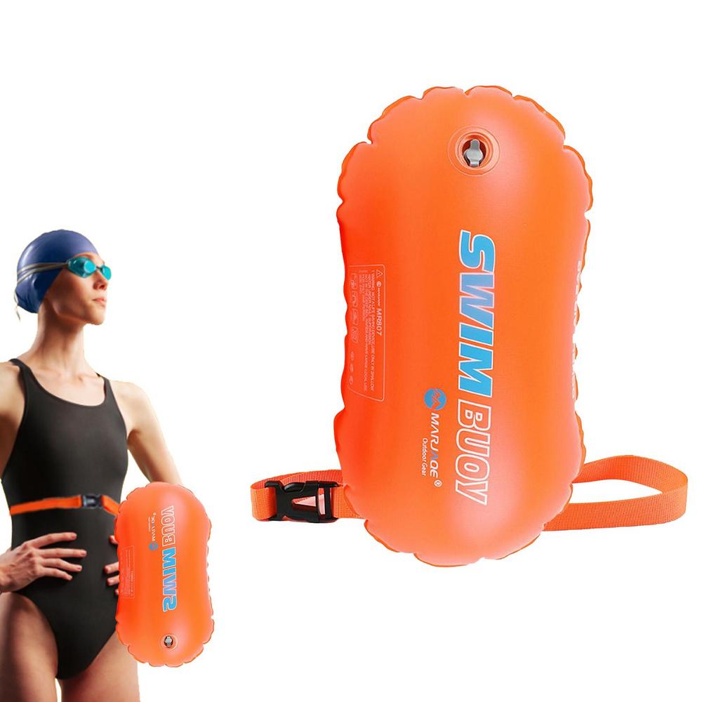 Swimming Buoy Open Water Double Airbog Safety Swim Buoy Tow Float For Open Water Swimmers & Triathletes Training Equipment