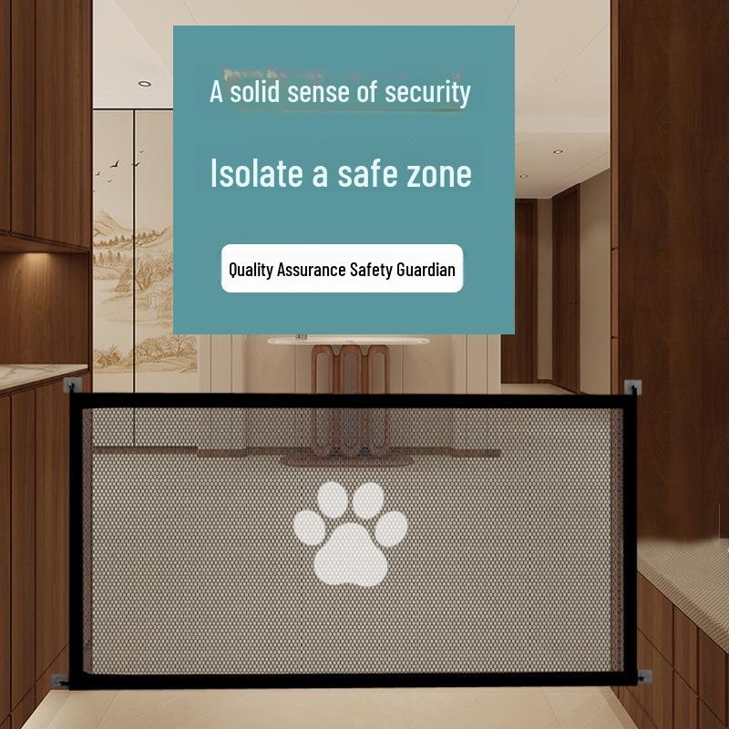 Gard și ușă personalizate pentru câini: Asamblare ușoară, plasă de izolare sigură, bară de protecție de ușă fără găuri pentru animale de companie