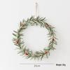 Red Berry Pine Wreath Decoration with Small Christmas Tree for Home Display