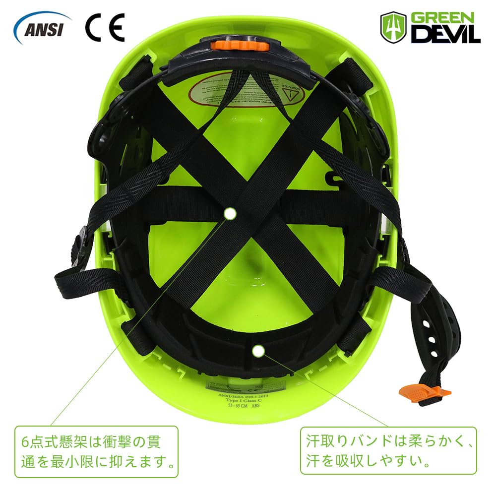 GREEN DEVIL Forestry for Chainsaw Grass Face Construction Retractable Sun Hard Impact EN397 Helmet, Work, Mowing, Guard, Helmet, Visor, Earmuffs,
