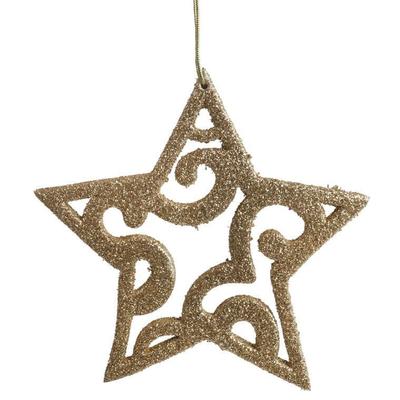Decorative Pendant, Openwork Glitter Star, 11 CM