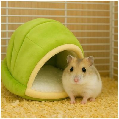 Creative Portable Hamster Warm Nest Turtle Shell Shape Cozy Winter Bird Nest Soft Washable Hamster Sleeping Bag for Pet Cage