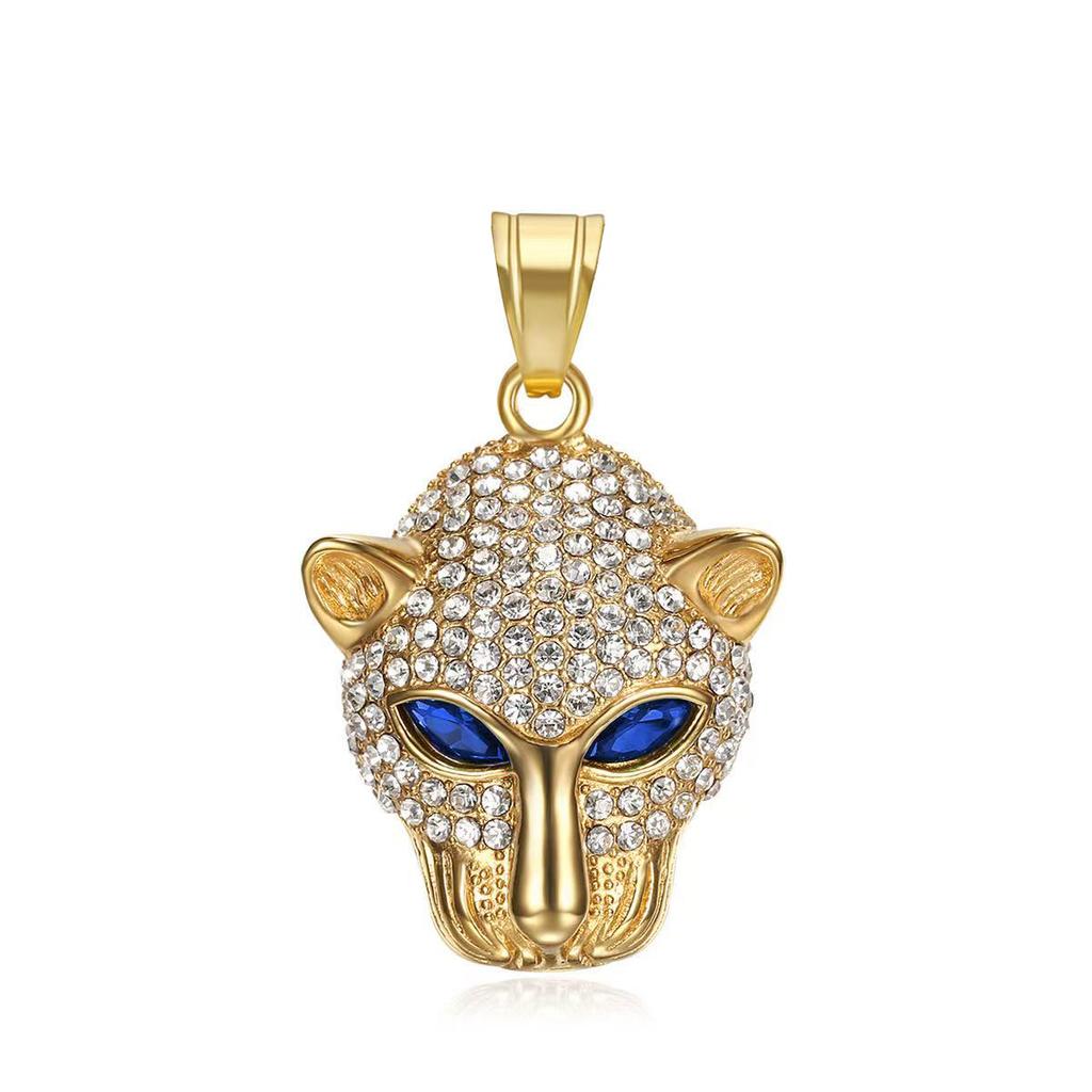 Vintage Stainless Steel Leopard Head Pendant Necklace Gothic Hip Hop Classic Animal Necklaces for Men Fashion Party Jewelry Gift
