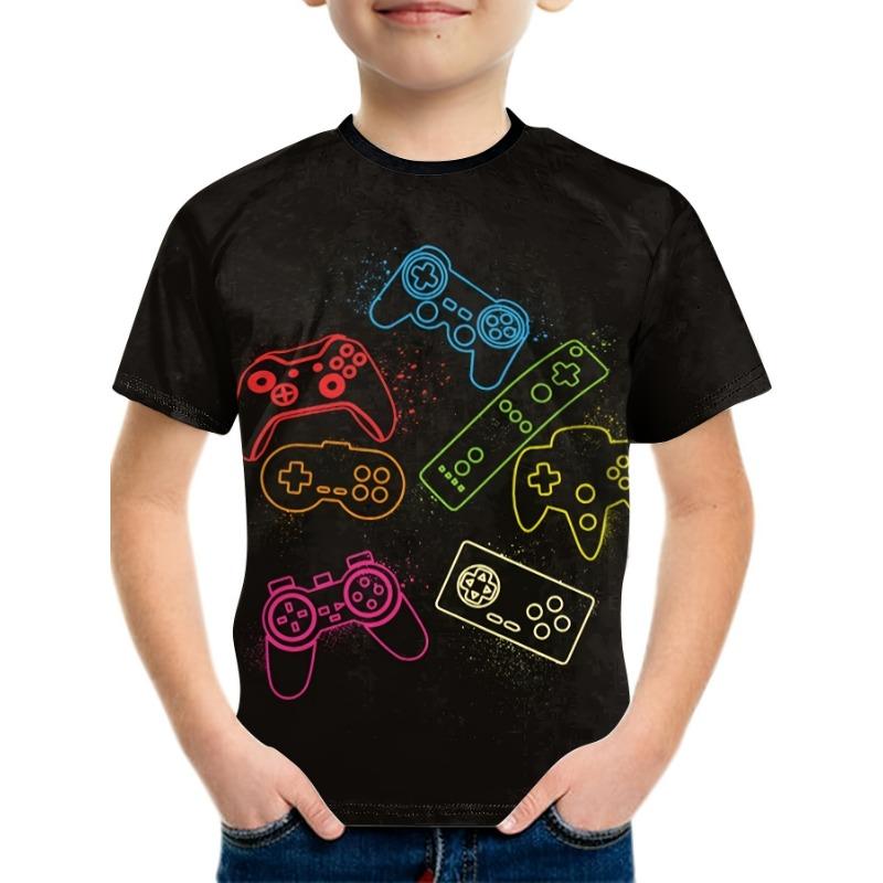 Children's Clothing T-Shirts for Boys Short Sleeve 3D Gamepad Print Kids Summer Clothes Casual Fashion