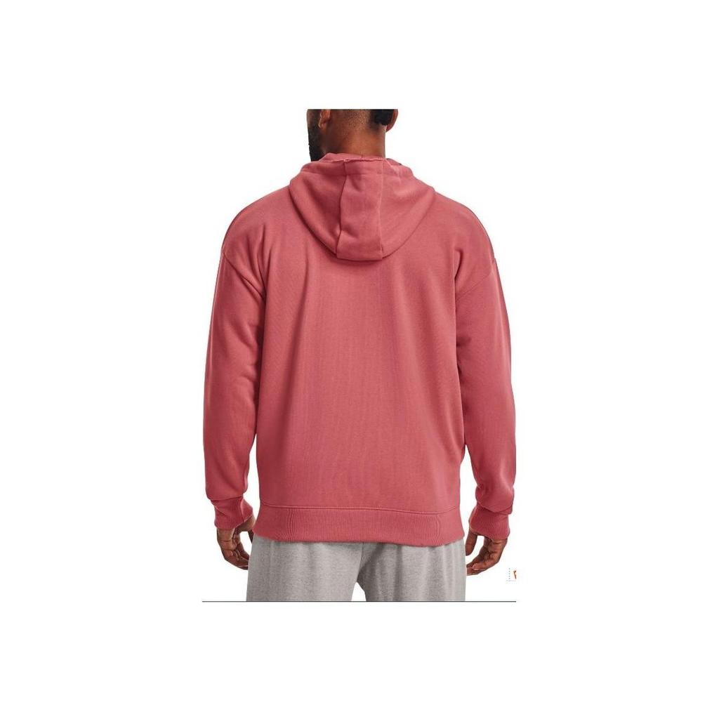 Under Armour Solid Color Logo Print Zip-Up Hooded Jacket Men Pink 1376051-600
