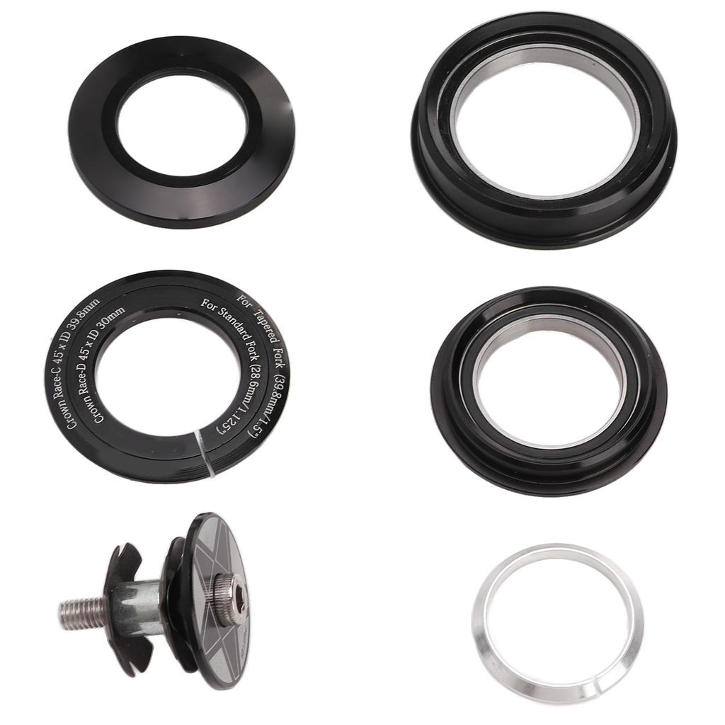 RISK Double Bearing Bike Headset for 44‑56mm Taper Pipe Headset Straight Pipe to 28.6mm Straight Pipe Front Fork