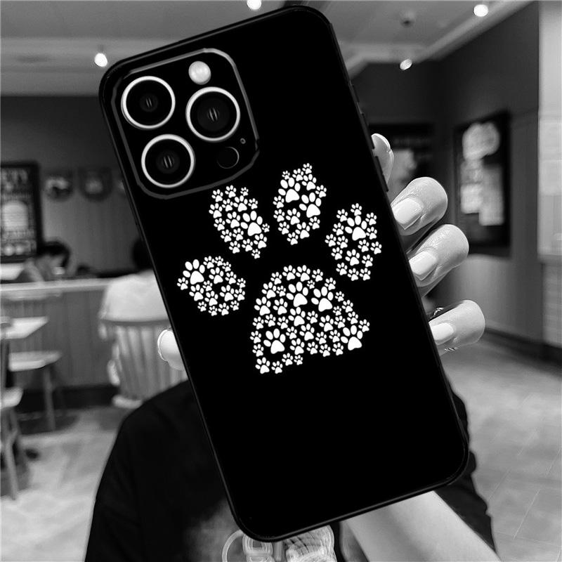 Dog foot print Paw Colorful Pattern Case For iPhone 17 16 15 14 13 12 11 Pro Max Mini Plus 16e 17 Air Bumper Cover Accessories