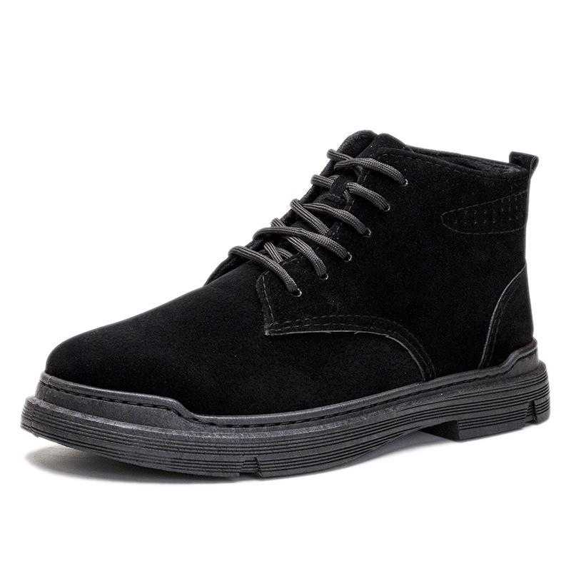 New Warm Men's Shoes for Autumn and Winter Mid-top Martin Boots for Work Boots for Men's Shoes Breathable Thickened Men's Boots