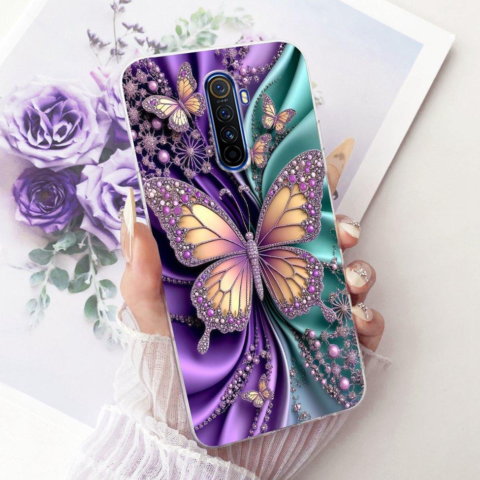 Clear For Realme X2Pro RMX1931 Casing For Realme X2 Pro Case Luxury Fashion Butterfly Funny Cute Painted Cover