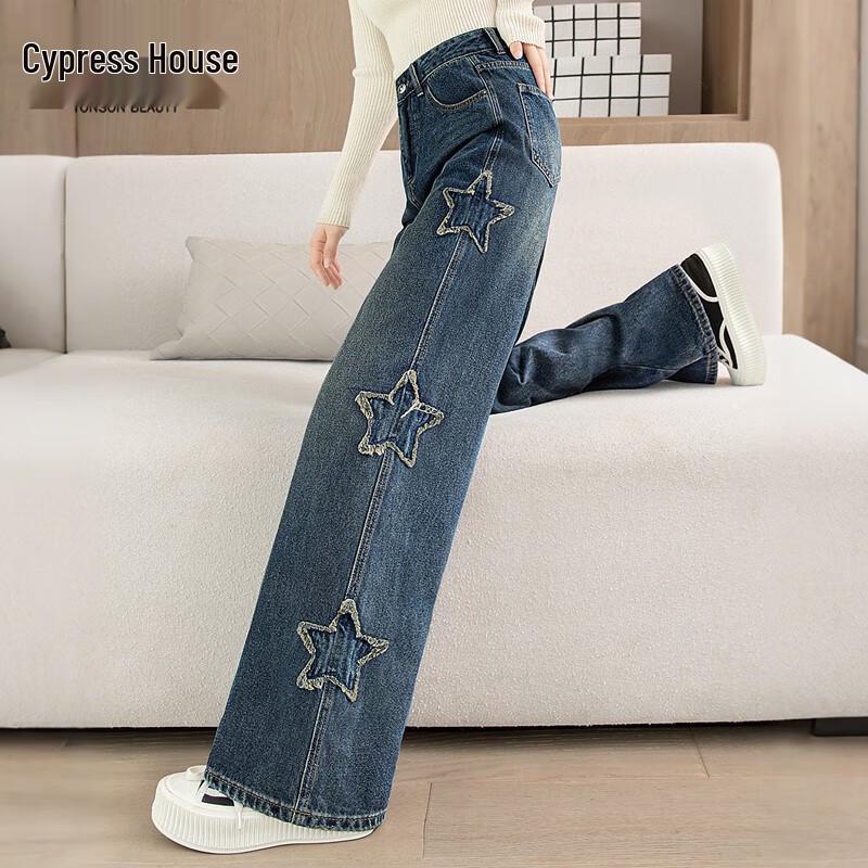 

Sybilla Women s High-Waist Wide-Leg Washed Denim Jeans M