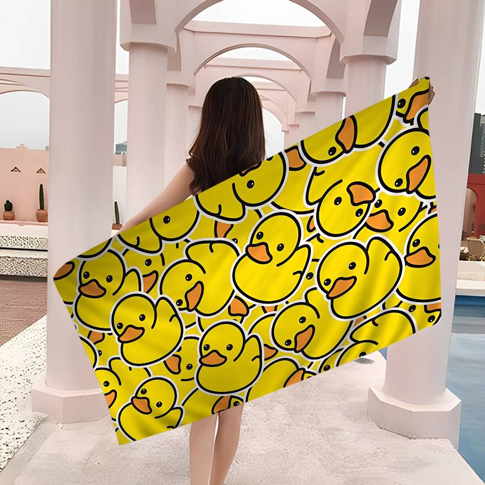 Yellow Classic Rubber Duck Beach Towel Colorful Bath Towels For Girl Microfiber Quick Dry Custom Sand Free Beach Yoga Spa
