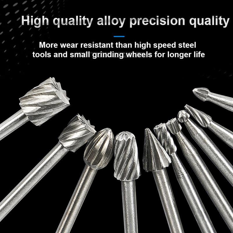 10Pc HSS Router Carbide Engraving Bits & 10Pcs Router Bit 1/8"(3mm) Shank for Rotary Tools for DIY Woodworking Carving Engraving