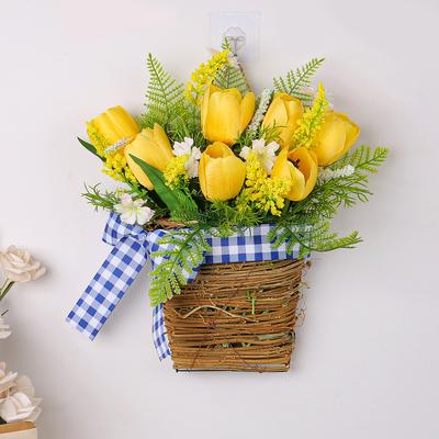 New Arrival Tulip Flowers Basket, Home Decor Flowers Basket, Autumn Harvest Festival Decor Hanging