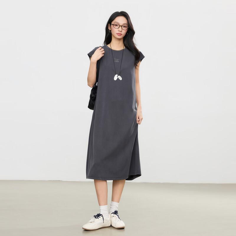Elva' Island Summer Casual Short-Sleeve Midi Dress