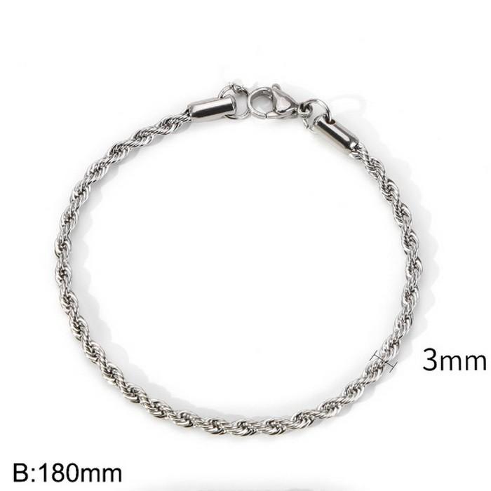 Twist Rope Bracelet, Popular Simple Gold Stainless Steel Twist Chain Men'S And Women'S Jewelry