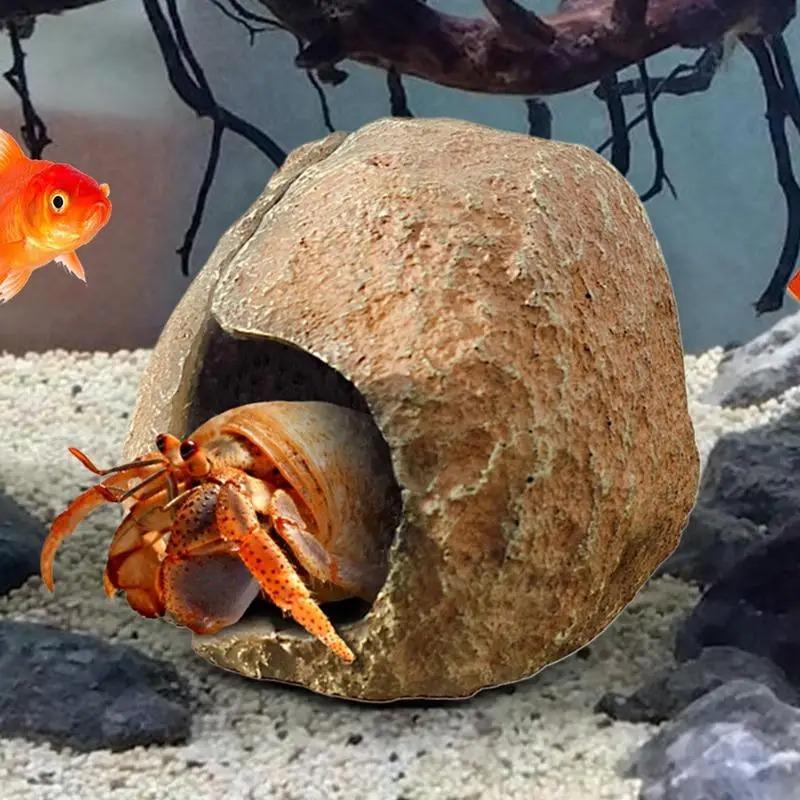 Maison Refuge Caverne Décorative pour Aquarium Magnétique Amovible Résidence pour Crevettes Betta Serpent Escargot
