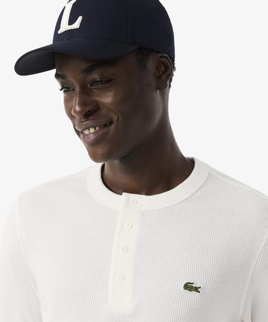 LACOSTE Men'S Waffle Long Sleeve Henley Neck T-Shirt Th1300-56G 70V