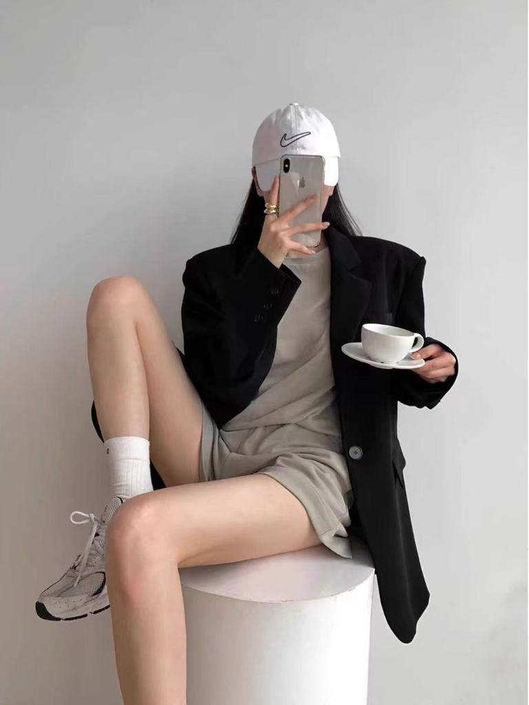 Blazer extragrande de estilo coreano para mujer: Moda adelgazante, casual y versátil