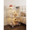 Transparent Acrylic Hamster Cage With Wheels Leak-Proof Sand Tray Stackable Easy-Clean Design Indoor/Outdoor Use