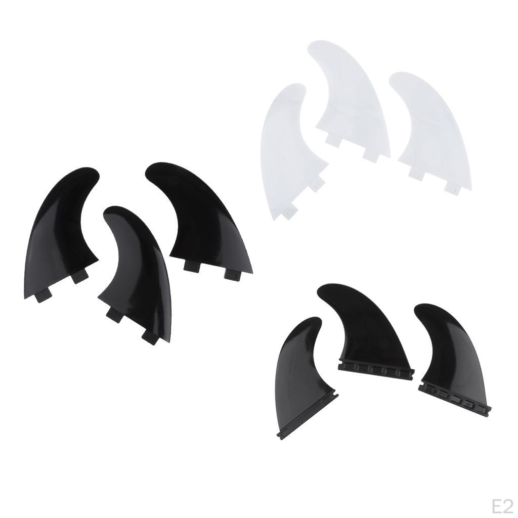 3pcs / Set Flexible Surfboard Fin Compatible with G5 Surf Propeller Black