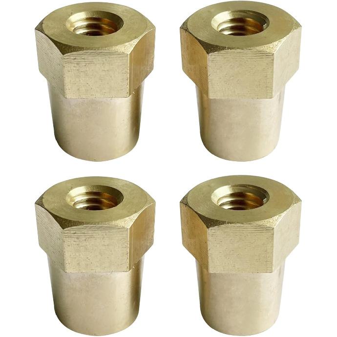 Ampper 3/8"-16 Thread Female Brass Battery Terminal Post Adapter Battery Charging Post Terminals for 3/8" Stud Extension, Pack of 4
