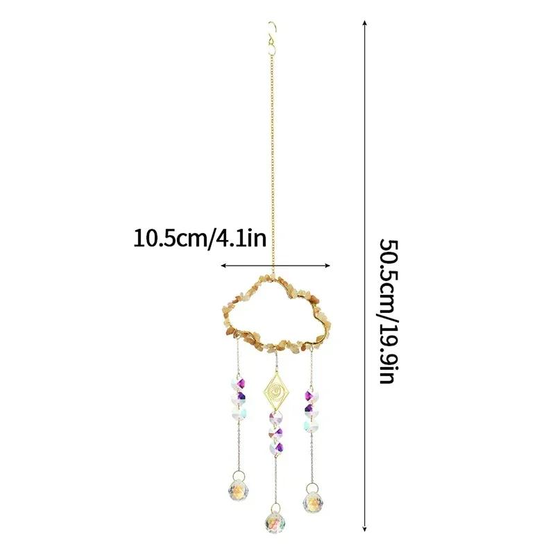 New Crystal Sun Catcher Cloud Window Wind Chime Hanging Rainbow Prism Pendant Jewelry Home Garden Decoration Festival Gifts
