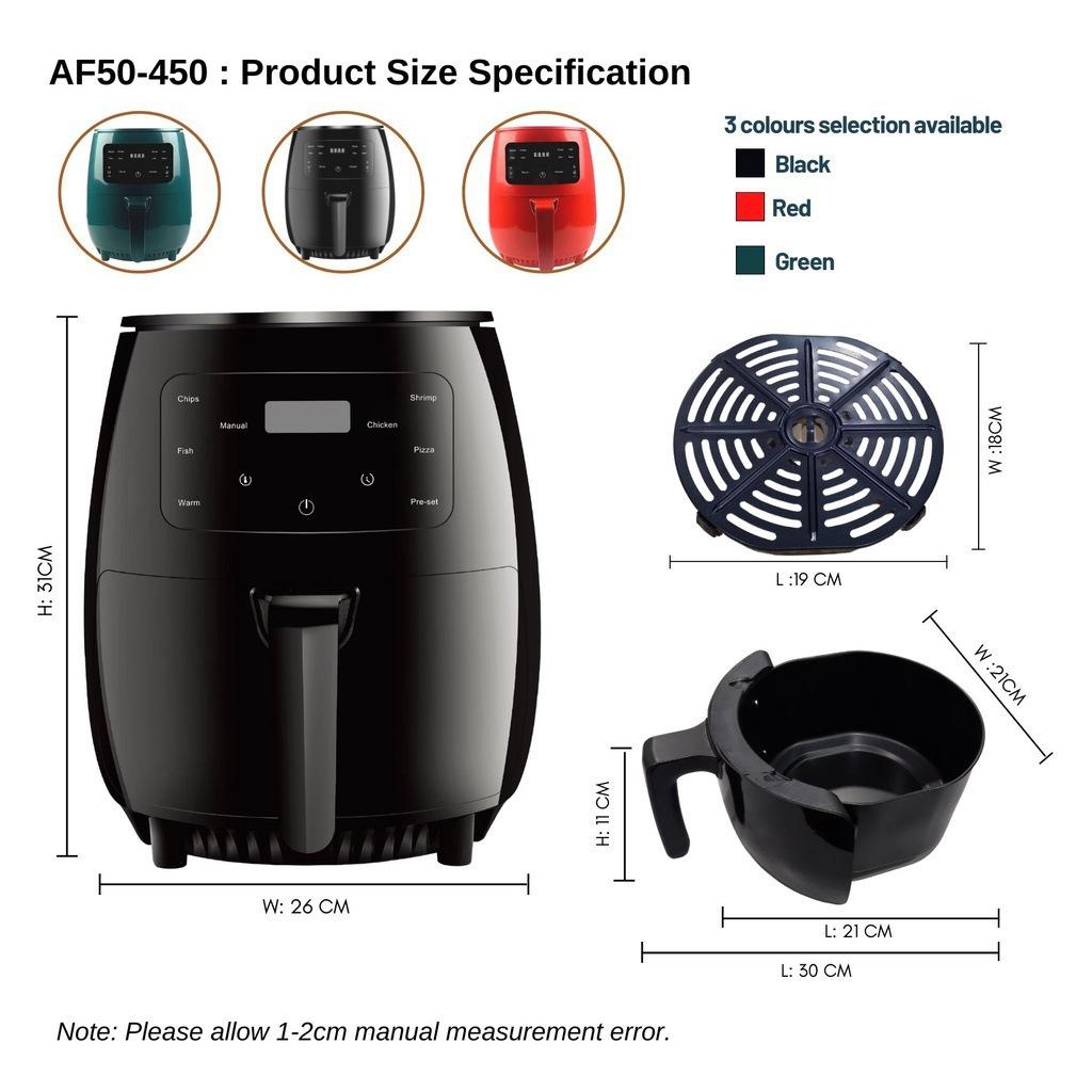 6L Air Fryer Household Large-capacity French Fry Machine Multi-functional Electric Fryer Oil-free Healthy Life 360° Heating