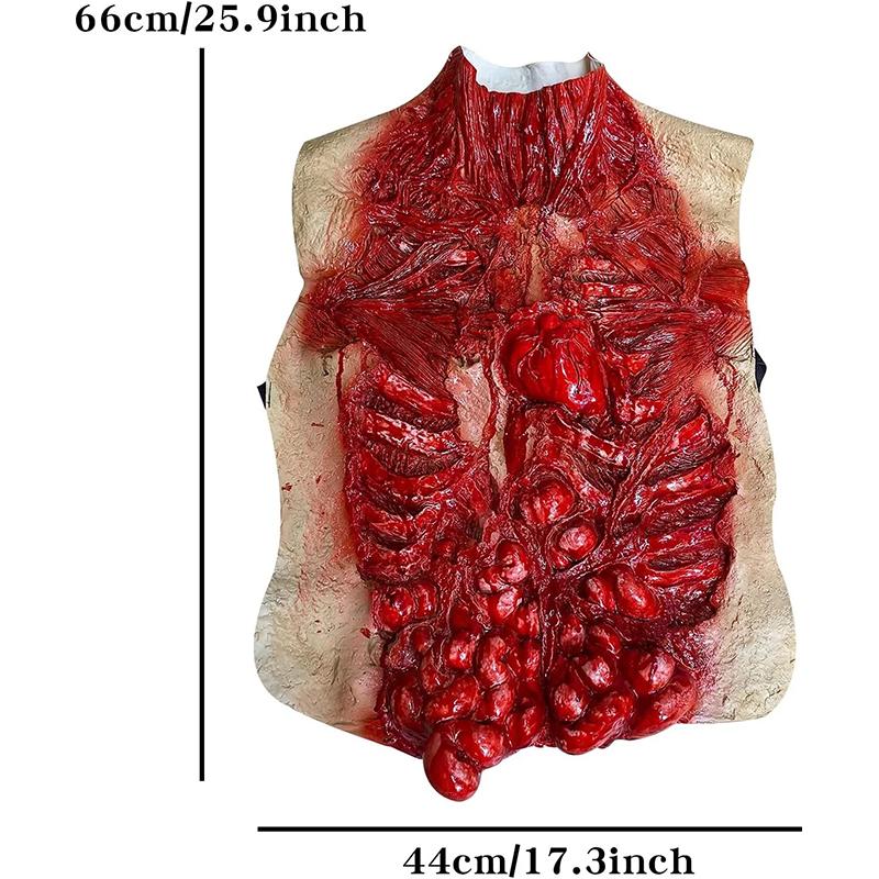 Halloween Bloederige Borst Ingewanden Torso Eng Zombie Bloederige Buik Spookhuis Rollenspel Kostuum Requisiet Halloween Feest Decoratie