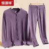 Hengyuanxiang Women's Autumn Fleece-Lined Thermal V-Neck Cardigan Set