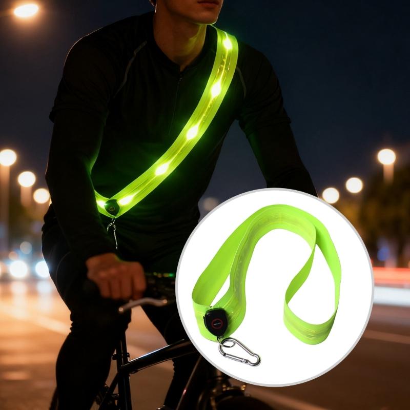 Adjustable Illuminating Shoulder Bands for Outdoor Activity USB Power Safety Lighting with 10Hours Runtimes Wide Paddings