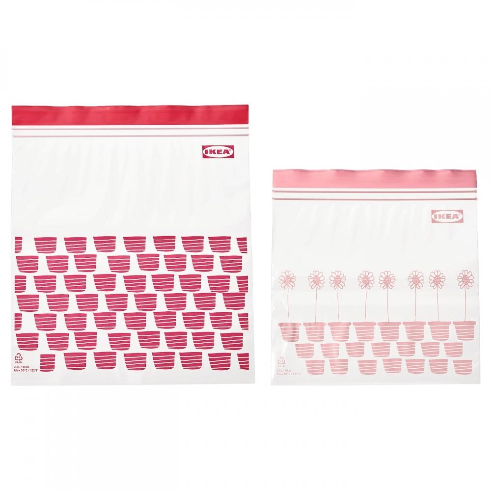 

Сумка на молнии IKEA ISTAD узор красный розовый