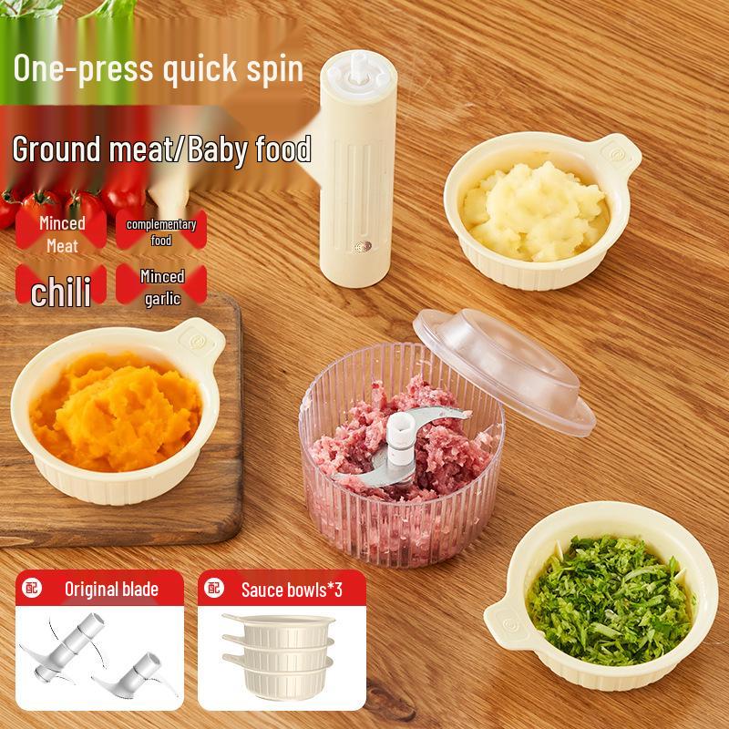 Automatic Household Meat Grinder & Garlic Masher: Small Food Processor, Seasoning Mixer, Chopper