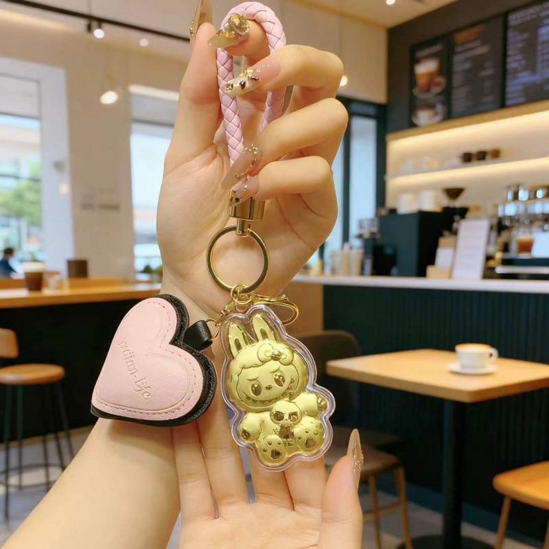 999 Gold Labubu Cartoon Keychain & Phone Pendant - Small Gift