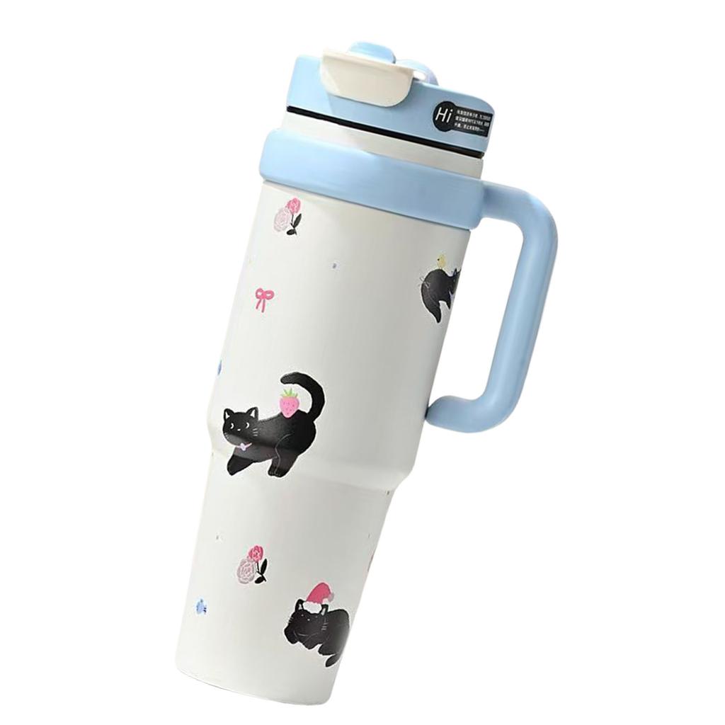 Thermal Control Nonrust Steel Water Bottle With Leak Proof Seal Ergonomic Carrying Handle Wide Opening For Active Lifestyles