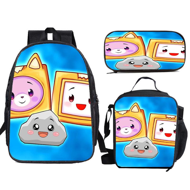Lankybox Cartoon Printed Schoolbag Kindergarten Lunch Bag Shoulder Bag Primary School Pencil Bag Backpack Pencil case