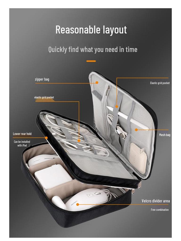 Beilian Digital Accessories Organizer: Cable, Phone, Earphones, Power Bank, Cosmetics Storage Bag