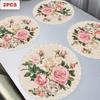 2PCS Anti-Slip Christmas Round Placemat Heat Resistant Christmas Dining Mat  Christmas Decor