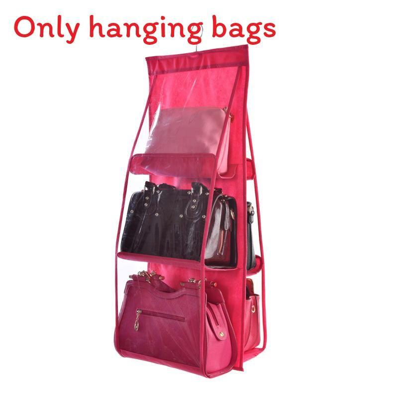 Modern Minimalist Storage Hanging Bag With Pvc Coating For Wardrobe Organization красный